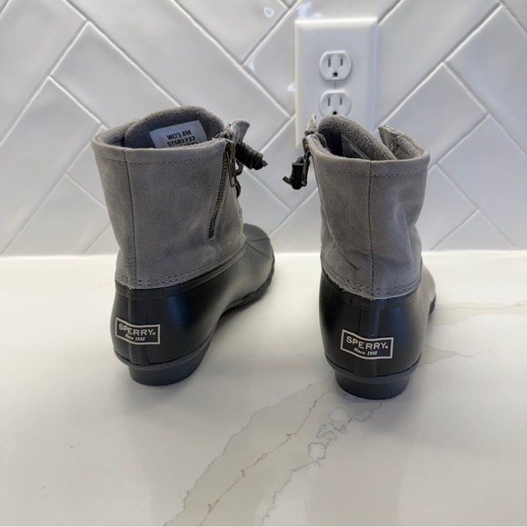 Sperry Women's Saltwater Duck Boots Grey Size 8M Waterproof Casual Leather - Picture 5 of 12